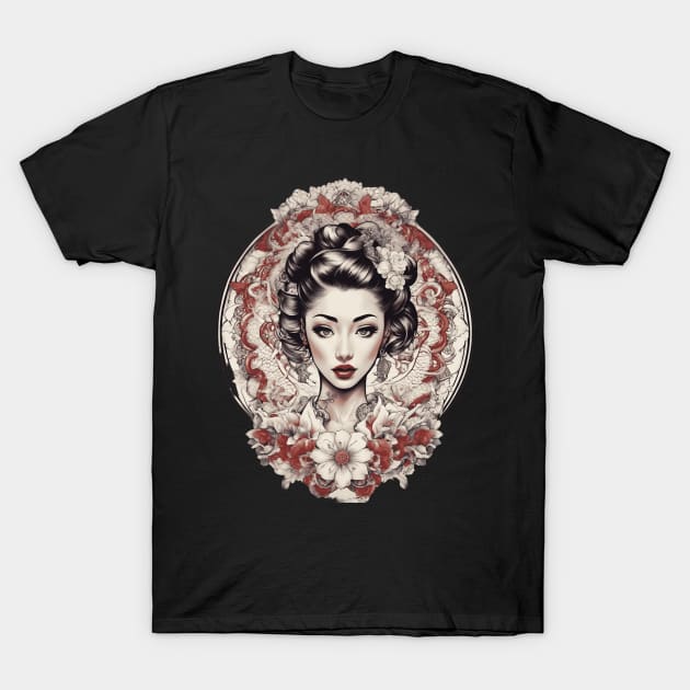 Enchanting Asian Elegant Woman T-Shirt by animegirlnft